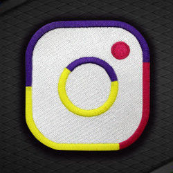 Social Network Instagram Logo gestickter Bügel- / Klettverschluss-Ärmelaufnäher
